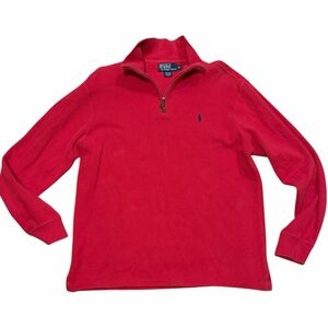Polo by Ralph Lauren Vintage Men's Zip-Up Red Sweater
